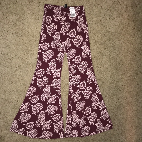Forever 21 Pants - floral bell bottom leggings
